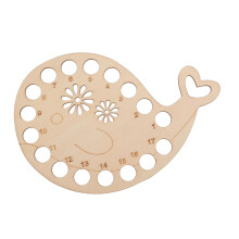 Whale Shaped Wooden Embroidery Floss Organizer with Multiple Holes for Cross Stitch Threads