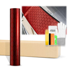 Honeycomb Carbon Fiber Vinyl Wrap Dark Red 20x60 Car Wrap Film Bubble‑ Air Release Sheet