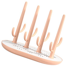 Baby Bottle Drying Rack Pink with Fast Air Drying for Bottles Nipples Cups Countertop Storage