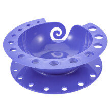 Yarn Bowl with Smooth Swirl Guide and Dual Hook Storage for Knitting and Crocheting
