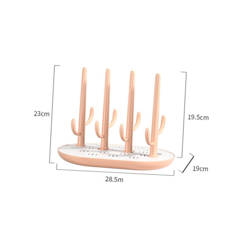 SpaceSaving Vertical Baby Bottle Drying Rack with Pacifier Holder and QuickDrain Design Pink 1