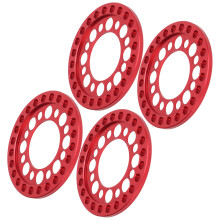 4 Stück Rote Aluminium RC-Beadlock-Radreifen für 1/10 Autos, 52,5 mm