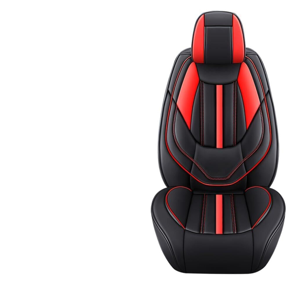 Waterproof Leather Car Seat Covers For Kia Forte 2012Â2025, Breathable Sport Full Set AntiâSlip Durable Design Black/Red 9073542691907