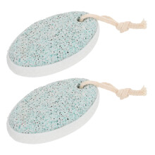2pcs Volcanic Lava Rock Foot File and Pumice Stone Dual Grit Callus Remover for Pedicure Nordic Green