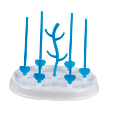 Baby Bottle Drying Rack with Curved Cover, AntiScratch MultiBranch Stand for Countertop Use