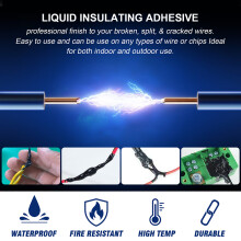 30ml Wasserdichte flüssige Isolierkleber für Elektronik, Weiß/Schwarz