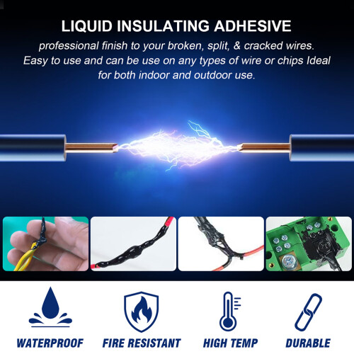 30ml Waterproof Liquid Insulating Glue - High Temp Sealant, White/Black