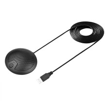 USB-Desktop-Kondensatormikrofon 360 omnidirektional, Schwarz, 7 cm