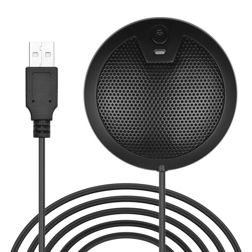 USB Desktop Condenser Microphone 360 Omnidirectional Black, 7cm 2