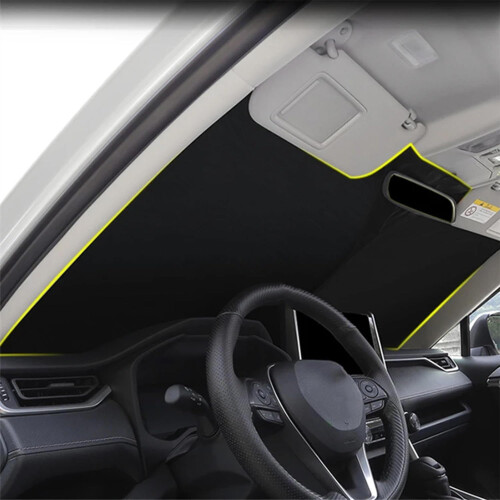 Windshield Sun Shade for Mercedes Benz GLS 20122019, Heat Reduction, Full Coverage, Foldable Black 1