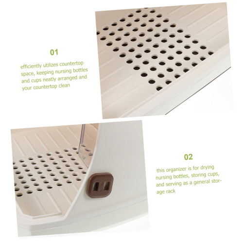 Cup and Bottle Drying Rack with Lid, SpaceSaving Countertop Cup Organizer for Kitchen Storage 2