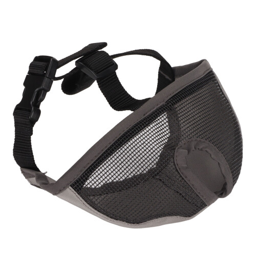 Adjustable Bulldog Mesh Muzzle for Pugs, Chihuahuas – Gray S