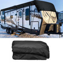 Waterproof Windproof RV Cover 12.5x3m Heavy Duty Oxford Fabric UV Resistant Snowproof Winter Shield for Travel Trailer Storage