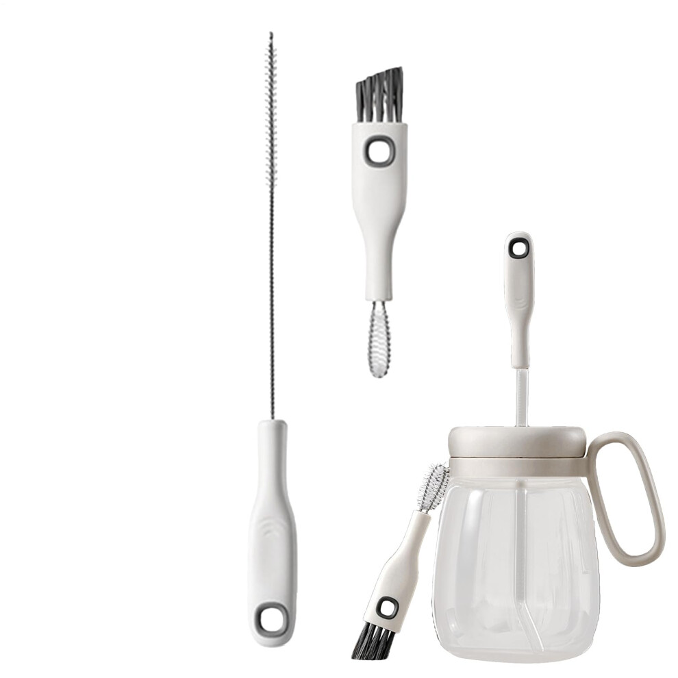 Cup Lid and Straw Cleaning Brush with Multi Brush Heads for Baby Bottles, Lids and Tight Spaces
