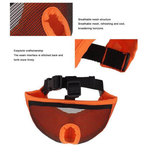 Adjustable Mesh Bulldog Muzzle for Pugs Chihuahuas, Orange L 2