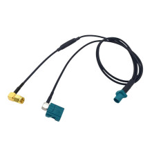 GPS Antenna Extension Cable 0.5m with SMA Y Splitter Right Angle Connector for Dual Device Stable Signal