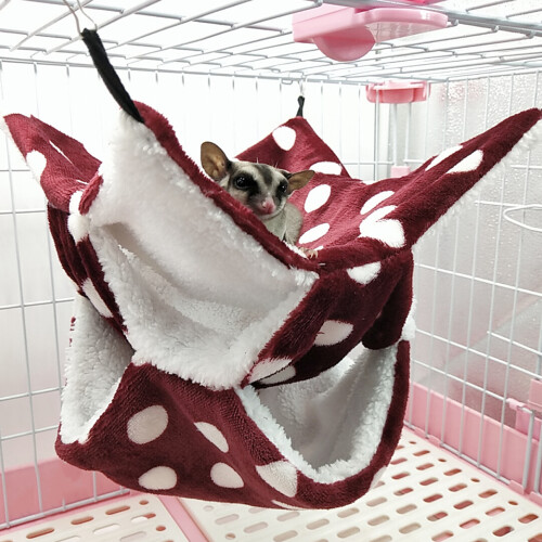 3-Layer Soft Plush Small Animal Hamper 30x30cm Wine Red