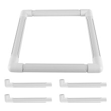 Square Embroidery Hoop with Clamp for Table, Adjustable Cross Stitch Frame Stand, Secure Fabric Tension
