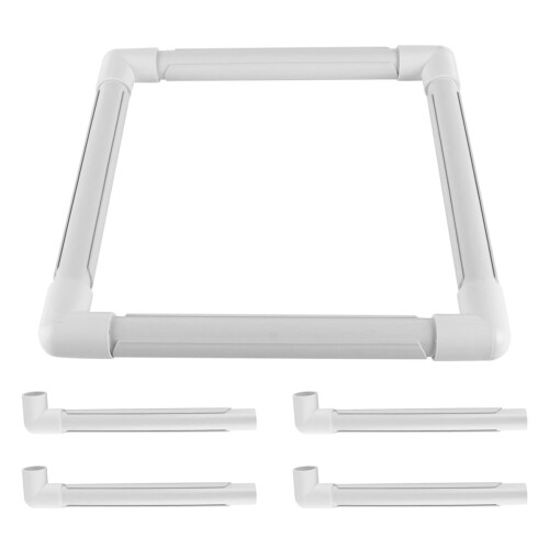 Square Embroidery Hoop with Clamp for Table, Adjustable Cross Stitch Frame Stand, Secure Fabric Tension