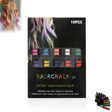 Hair Chalk Comb Set 10 Colors Temporary Glitter Washable Hair Color for Kids and Teens Gift