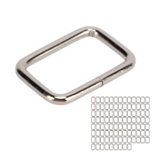 100 Stück Metal Quadratische Schnallen – Silber 3/8x25x15mm für Taschen & Heimwerkerarbeiten