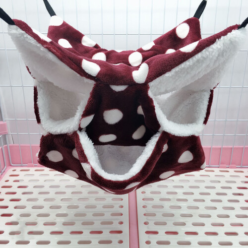 3-Layer Soft Plush Small Animal Hamper 30x30cm Wine Red 2