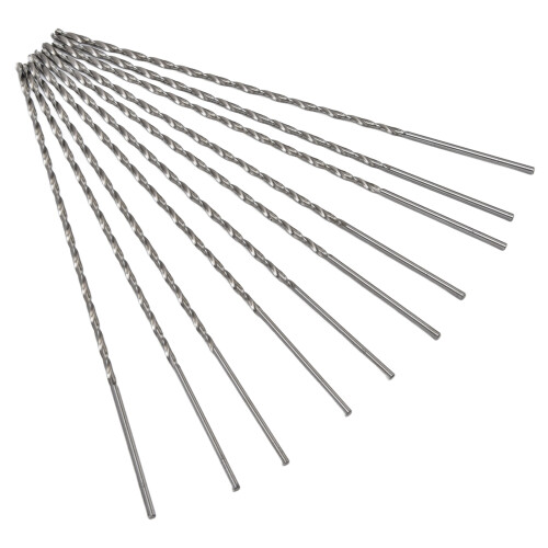 10 Pack HSS Extra Long Drill Bits High Hardness Fast Drilling Black Twist Set