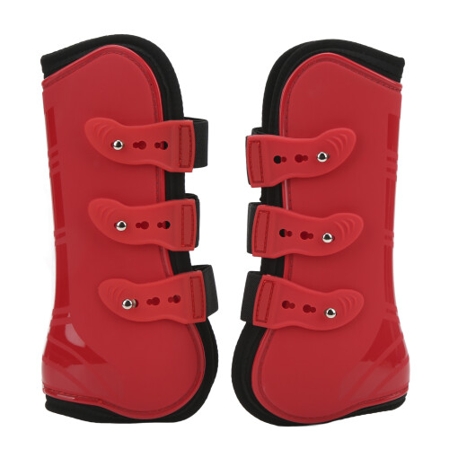 2pcs Red Horse Front Tendon Boots, Adjustable Support for Training & Racing XL 1