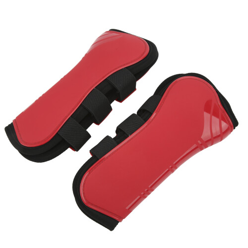 2pcs Red Horse Front Tendon Boots, Adjustable Support for Training & Racing XL 2