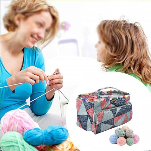 Large Capacity Yarn Storage Bag with Transparent Window and MultiPocket Knitting Tote Organizer 1