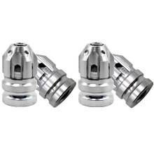 Silver Aluminum Valve Stem Caps 4 Pack Dustproof Alloy Covers for Car and Motorcycle Wheels