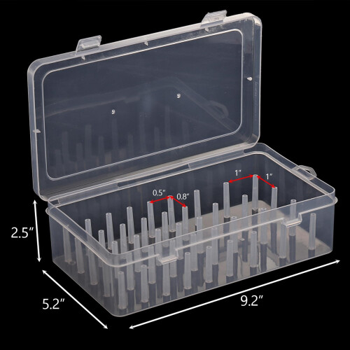 Embroidery Thread Organizer 4 Pack Clear 42 Slot Sewing Thread Storage Box Spool Holder 1