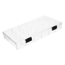 Plastic Storage Box with Compartments, Clear Lid Organizer for Jewelry, Crafts and Hardware