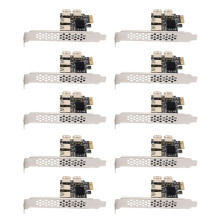 10X New 4  PCIe Riser Adapter Board PCI-E 1X to 4 USB 3.0 PCI-E Rabbet GPU Riser Extender Ethereum ETH/Monero XMR