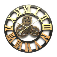 Wall Clock Gear Clock Retro European Industrial Style Clock Home Living Room Office Bar Wall Art Decoration Clock