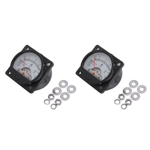 2X Class 2,5 Genauigkeit AC 0-5A Analog Panel Rundmesser Amperemeter Meter Schwarz