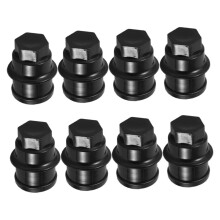 Universal Matte Black Wheel Lug Nut Covers Set of 8, LowProfile SnapOn Hub Nut Protective Caps
