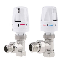 Válvula de Control Termostática Automática para Radiador, Válvula Angular G1/2 Pulgada para Radiador de Cobre para Calefacción por Suelo Radiante