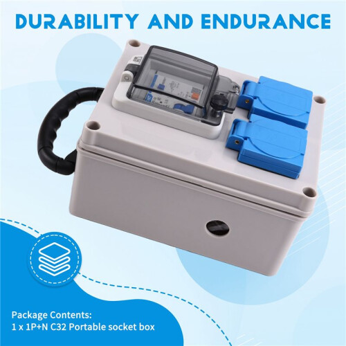 Outdoor Industrial Socket Box Work Site Distributor Portable  Socket Box Waterproof Box Mobile Power Box