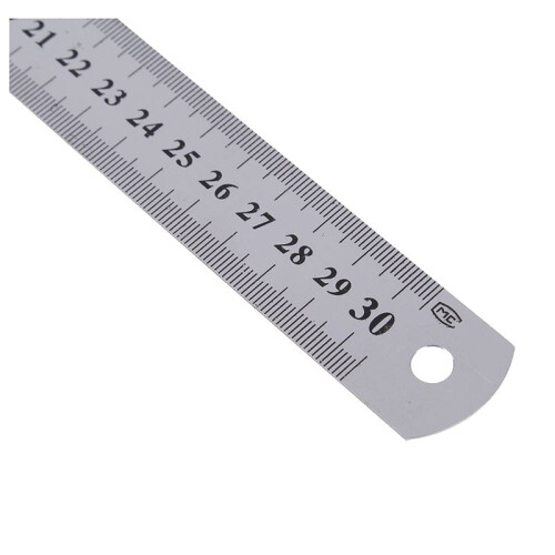 6X Stainless Steel Ruler Measure Metric Function 30cm 12Inch 2
