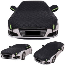 Custom Fit Anti‑Hail Car Cover for Ferrari GTC4 Lusso 2016, Waterproof UV Shield Half Cover Black