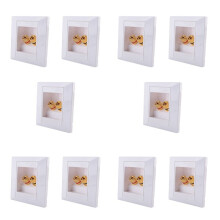 10X Wanddose Wand Anschluss Anschlussdose Port mit 2 Buchse Fuer Bananenstecker Lautsprecher-Weiss