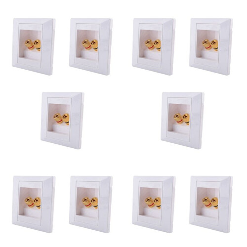 10X Wall Socket Connection Port with 2 Jack Speaker White