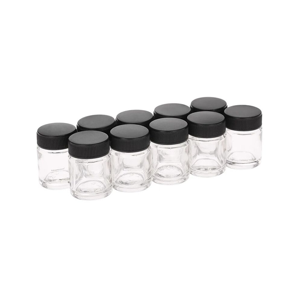 Nail Art Airbrush Tank Glass Bottle, 22cc Airbrush Paint Cosmetic Bottle Jar, Airbrush Tool Accessories Paint Cup 10 Pcs