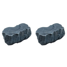 2X Fake Rock Hidden Key Box for Outside - Safe Resin Spare Key Hider for Outdoor Garden or Yard (Stone Style)