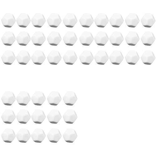 45 Pack 22MM Blank White Dice Set Acrylic Rounded D12 Dice Cubes for Game,Fun,DIY Sticker and Math Teaching