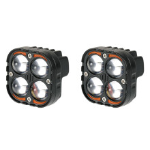 2X Super Bright Dual Color LED Motorcycle Headlights Spotlights Auxiliary 24V Driving Lamp for 4x4 Car Auto SUV ATV
