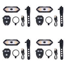 4X Blinker für Elektroroller, LED-Blinker/Rücklicht mit Fernbedienung für Fahrräder, Einstellbarer, Wiederaufladbarer Richtungsblinker