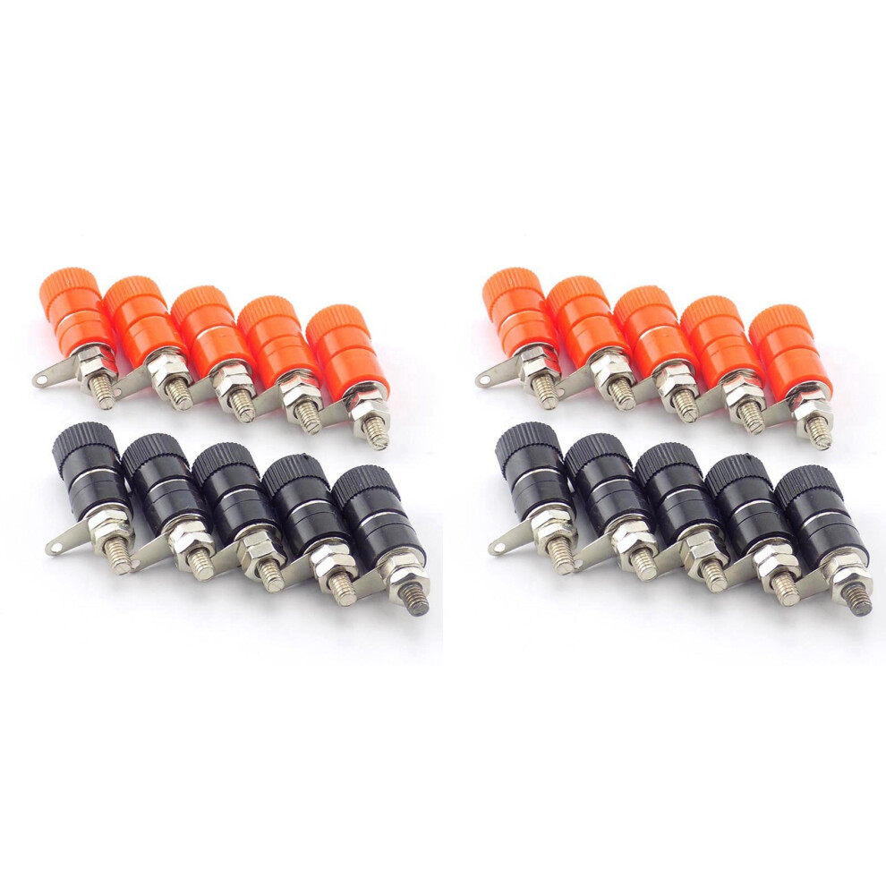 10X Banana Plugs Socket Connector Nickel Plated Binding Post Nut Banana Plug Jack Connector 6034181830860