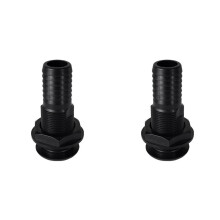 2X Marine Boat Thru Hull Fitting Connector for 5/8, 3/4, 1 Inch Hose Boat Drain Bilge Pump Plumbing Fittings Black